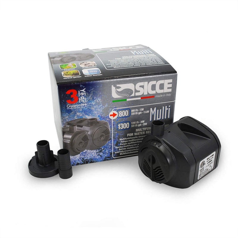 SICCE MULTI 800 Multifunction Aquarium Pump, 220 GPH, designed for submerged use, low working heat - Image 2